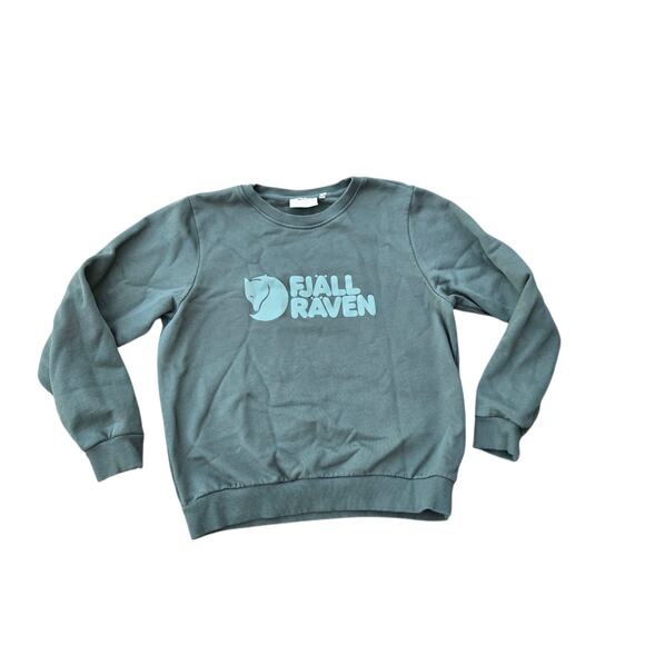 Fjallraven Crewneck Sweatshirt Womens Medium Green Sweater Fleece - Picture 1 of 5